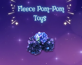 Fleece Pom Poms -  Toy balls for guinea pigs, sugar gliders and other small pets, including cats!