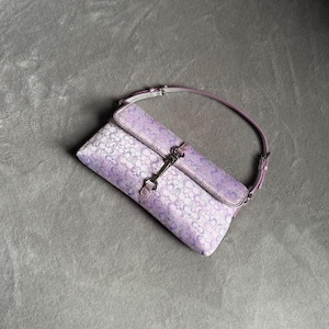 Vintage Y2k Coach Lilac Mini Shimmer Optic Signature Shoulder Bag