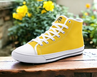 Chaussures montantes en toile jaunes / unisexes, gothiques, emo, goblincore, woodland, witchcore, faecore, bohème, bohème, cottagecore