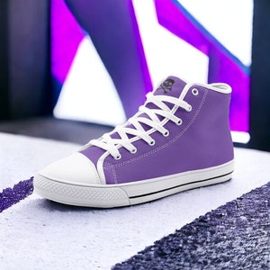 Purple / Unisex High Top Canvas Shoes, Goth, Emo, Goblincore, Woodland, Witchcore, Faecore, Boho, Bohemian, Cottagecore