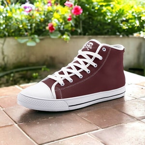 Dark Plum / Unisex High Top Canvas Shoes, Goth, Emo, Goblincore, Woodland, Witchcore, Faecore, Boho, Bohemian, Cottagecore