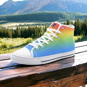 Color Gradient / Unisex High Top Canvas Shoes, Goth, Emo, Goblincore, Woodland, Witchcore, Faecore, Boho, Bohemian, Cottagecore