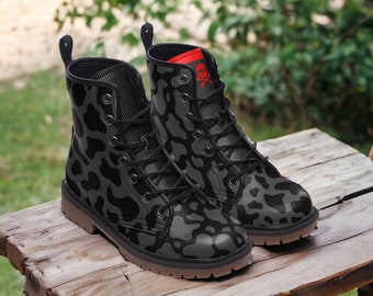 Dark Dairy Cattle - Asymmetrischer Stil - Unisex Casual Leichte Lederstiefel - Stiefel für Damen Herren Jugendliche Custom Schuhe