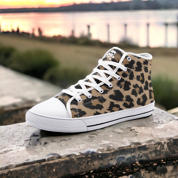 canvas shoes leopard print Kira Lace-up Decor Leopard Canvas Shoes by Threaded Pear  main image 3