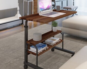 study table for home Height Adjustable | With Shelf| Locked Wheels | Portable Laptop Stand | Study Desk | Height Adjustable Multifunctional Table