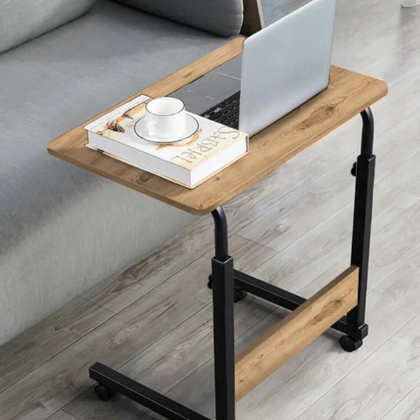 Wooden Height Adjustable Laptop Desk Table | Ergonomic Notebook Table | Portable Laptop Table Desk | Service Desk | Patient Service Desk