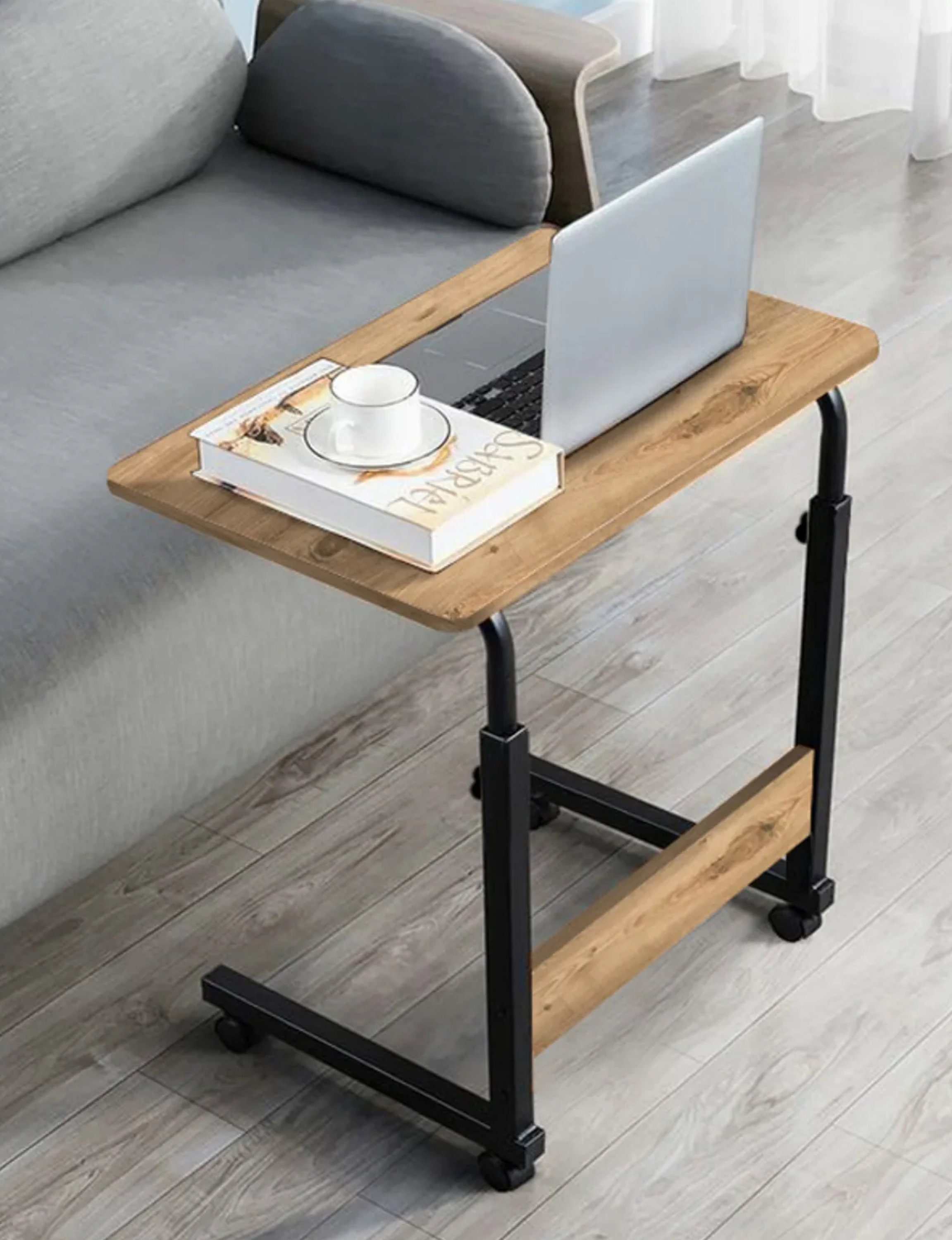  Escritorio portátil para cama, sofá, escritorio de regazo  portátil, soporte para laptop, pequeña mesa de cama plegable ajustable para  computadora portátil y escritura, mesa de bandeja de cama con : Electrónica