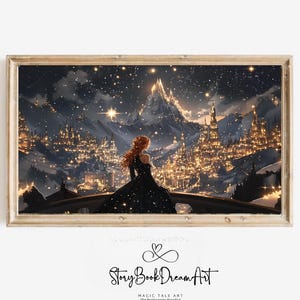 Discover our AI-generated ACOTAR art: Feyre & Velaris TV art print from Night Court. Instant digital download for bookish decor. Order your unique printable today!