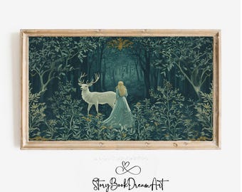 Aelin Throne of Glass Art Print: Oakwold Forest Fan Art (Digital Download, 16x9 PNG)