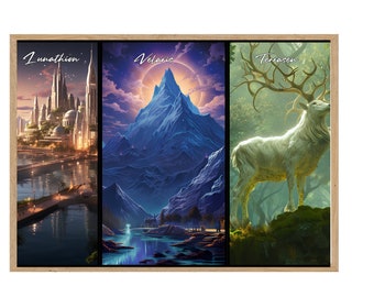 Sarah Maas Art Print: Velaris, Terrasen, Lunathion Skyline (Digital Download)