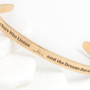 Zu den Sternen, die Manschette Armband ACOTAR Schmuck Velaris Nacht Hof Geschenk Sarah J Maas Merch Bücherwurm Armband für ihren Fan Mom Freund