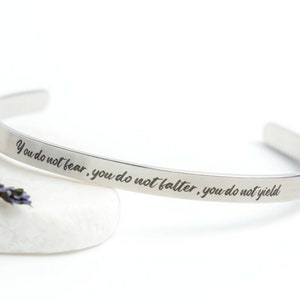 You Do Not Fear bracelet Cuff Bracelet Bookish Jewelry ACOMAF ACOWAR ACOTAR Throne of Glass ToG Sarah Maas Merch book lover fan gift forher