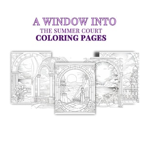 Window into Summer Court Coloring Pages | Velaris Coloring Pages | window coloring page | ACOTAR Coloring Pages | Adult Coloring