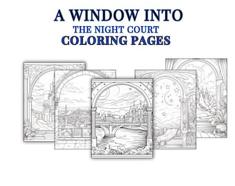 12 page Window into The Night Court Coloring Pages | Velaris Coloring Pages | window coloring page | ACOTAR Coloring Pages | Adult Coloring