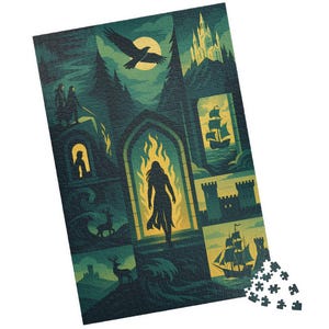 Throne of Glass Fantasy Puzzle Terrasen Jigsaw Gift for Book Lovers SJM Merch for Readers, Booktok Fans book nook decor gift for booklovers