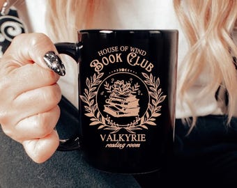 House of Wind bokklubb keramisk mugg | 300 g och 450 g mysig kaffekopp för läsning | Present till bokälskare, författare och tedrickare