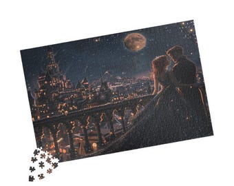 Regalo de puzle de Feyre y Rhysand en Velaris / Arte de la Corte Nocturna de ACOTAR / Merchandising literario de Feyre y Rhysand