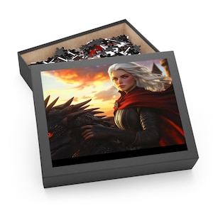 Manon & Abraxos Jigsaw Puzzle: Throne of Glass Fantasy Gift