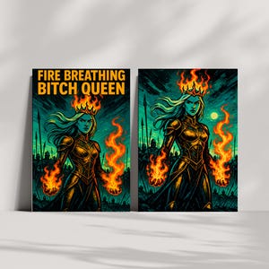 Aelin Galathynius Fireheart Throne of Glass Wall Art Poster Print Bookish Art for Fantasy Lovers TOG booktok terrasen SJM Book Merch
