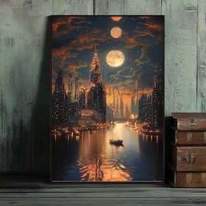 Lunathion Crescent City Wall Art Print | Sarah Maas Poster, Digital ACOTAR TOG Decor, Book Lover Gift, Fantasy Fan Art, Reading Nook