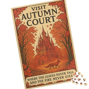 Autumn Court Jigsaw Puzzle ACOTAR Fantasy Merch Bookish Gift for Her SJM Fan Friend Sister Decor | Throne of Thorns Puzzle Art