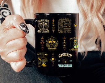 Kubek Basgiath War College | Fantastyczna filiżanka do kawy dla miłośników książek | Przytulny, romantyczny prezent | Gadżety z cytatem Jeźdźca Smoków | Czwarte Skrzydło, Burza Onyksowa