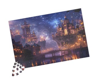 Velaris City of Starlight Jigsaw Puzzle | Sidra River ACOTAR Fan Art | Bookish Gift for Adults