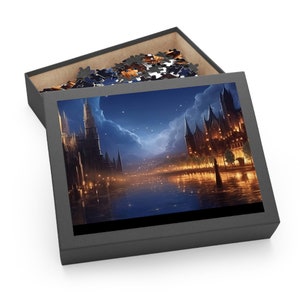 Velaris by the River Jigsaw Puzzle: ACOTAR Night Court Cityscape (1,014-Piece)