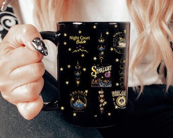 Velaris ACOTAR-mugg, fantasy-boksliknande gåva, Night Court-kaffekopp, Sarah J. Maas fanart, Feyre och Rhysand-citatmugg för bokälskare