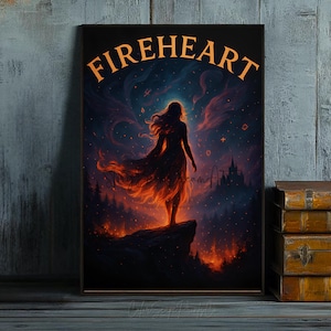 Aelin Galathynius Fireheart Throne of Glass Wall Art Poster Print Bookish Art for Fantasy Lovers TOG booktok terrasen SJM Book Merch