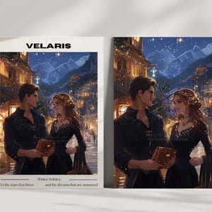 Feyre Rhysand ACOTAR Velaris Miasto Gwiezdnego Światła Zimowe Przesilenie Plakat ścienny Wydruk tapeta miłośnik książek fan prezent dla jej przyjaciółki mamy siostry
