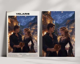Feyre Rhysand ACOTAR Velaris Winter Solstice Art Print (Digital Download)