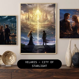 Rhysand i Feyre w Velaris City of Starlight Night Court SJM Merch ACOTAR Prezenty miłośniczka książek klub książki prezenty dla fanów pobieranie cyfrowe