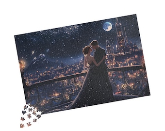 Regalo de puzle de Feyre y Rhysand en Velaris / Arte de la Corte Nocturna de ACOTAR / Merchandising literario de Feyre y Rhysand