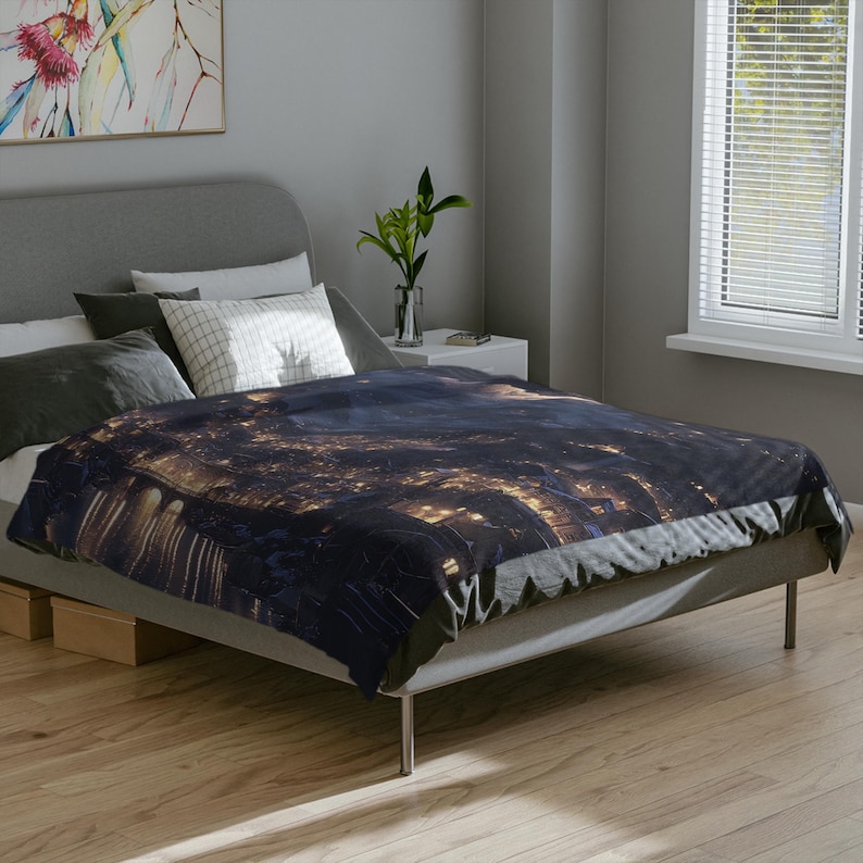 Velaris Starry Mountain City Blanket | Cozy Fantasy Throw | City of Starlight Gift for Book Lovers & Reading Nook image 7