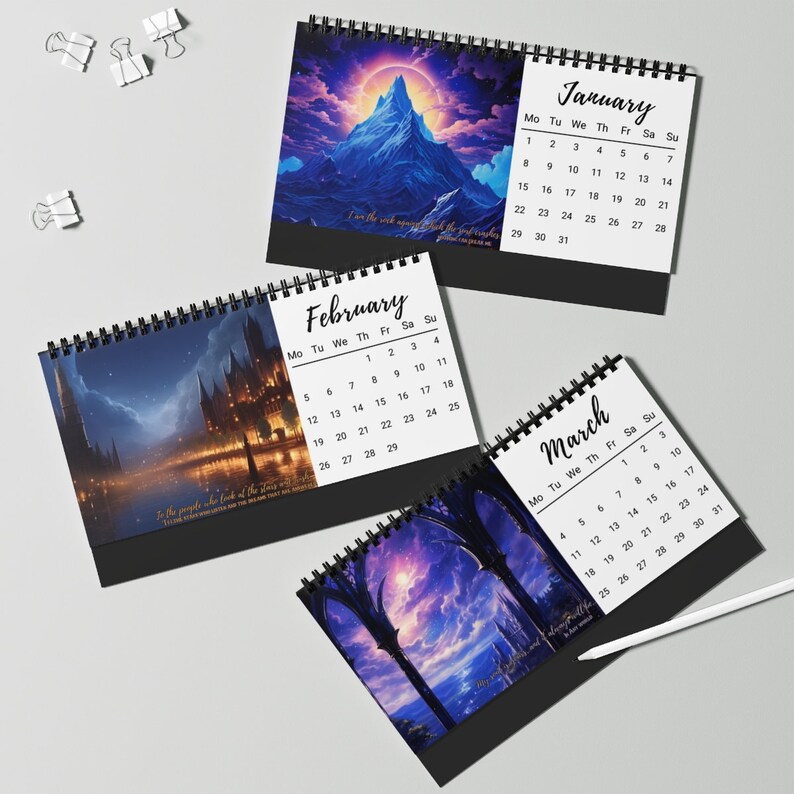 ACOTAR 2024 Desktop Calendar ACOTAR Calendar Booktok Art Print Sarah J