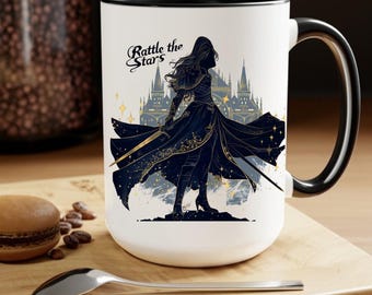 Taza de café de Aelin "Rattle the Stars" de Throne of Glass Gifts / Regalo para amantes de la fantasía / Taza para lectores