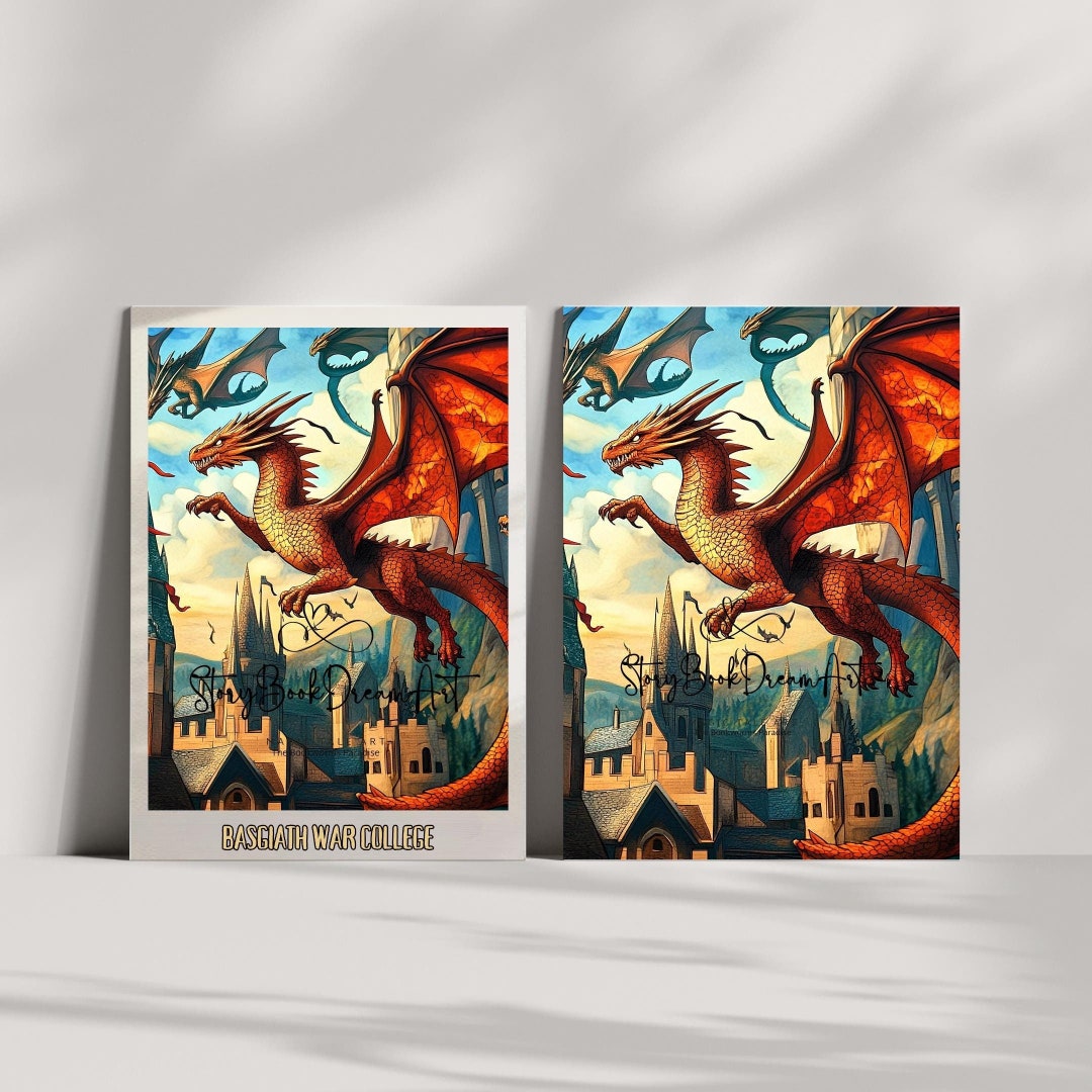 Fourth Wing Dragon Rider Poster: Basgiath War College Fantasy Art ...