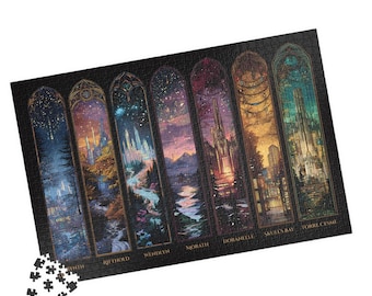 Szenenbild Thron aus Glas Puzzle | Fantasy Städte Puzzle | Bücherwurm Geschenk für Erwachsene | Sammler Kunst Puzzle