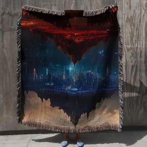 ACOTAR Maasverse Woven Blanket: Starry City Fantasy Throw