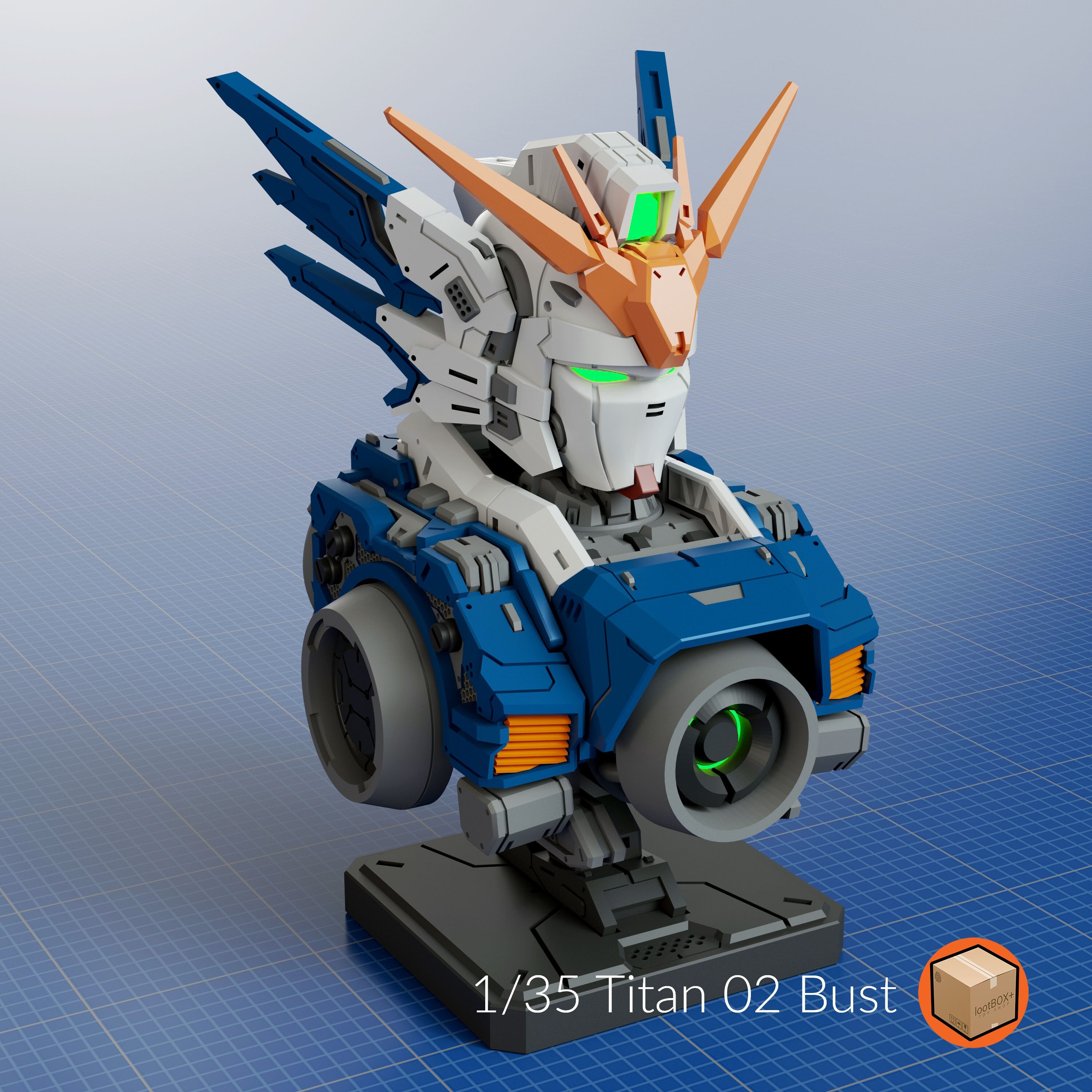 The Crimson Wings Titan 02 Gundam Wing Bust Etsy
