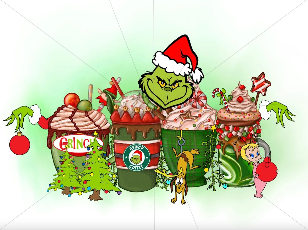 Grinch Coffee Drink Pngchristmas Sublimation Etsy