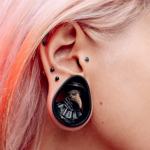Plague Doctor Ear Tunnels Unique Lightweight Double Flared Ear