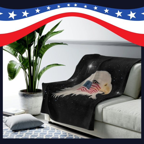 Usa Patriot Pattern Print Blanket
