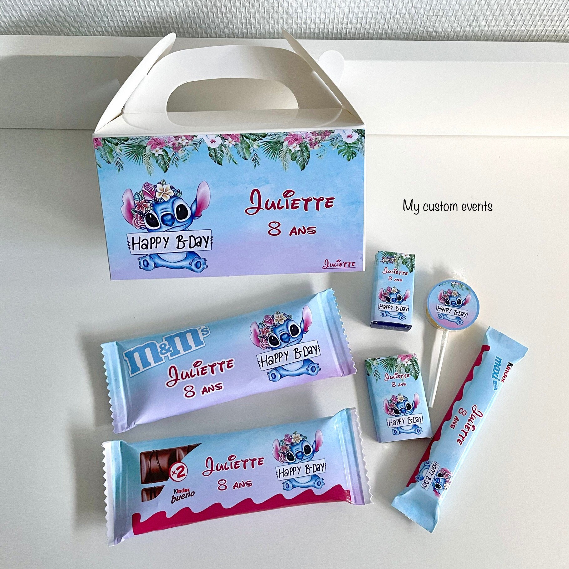 Petit panier cadeau mystère Stitch Stitch/coffret cadeau pour elle/boîte  aux lettres/coffret cadeau personnalisé/fête des  mères/anniversaire/porte-clés personnalisé -  France