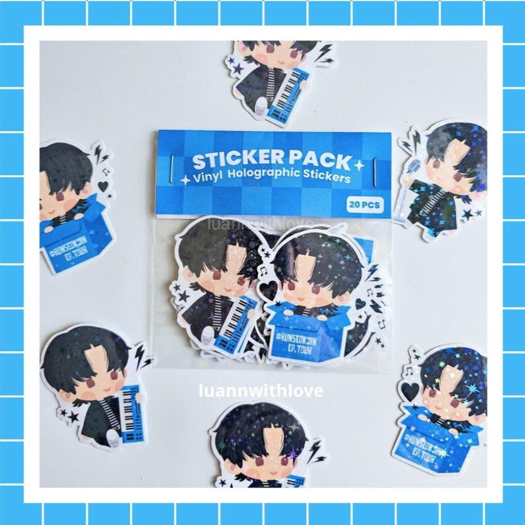 Sticker Line Hand Some Worldwide Handsome Freebie Sticker Packs | Vinyl Hologram Stickers - Etsy