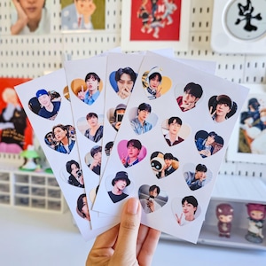 OT7 Heart Kpop Stickers: Army Fan Made Vinyl Decals 画像 1