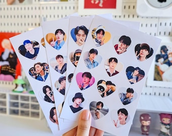 OT7 Heart Kpop Stickers: Army Fan Made Vinyl Decals