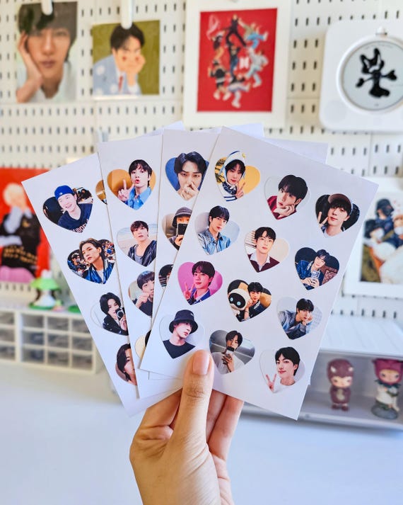 OT7 Heart Kpop Stickers: Army Fan Made Vinyl Decals