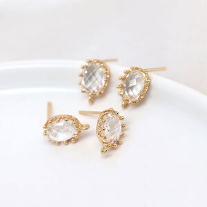 6PCS 14K Gold Filled 925 Silver Needle Round Earrings DIY Handmade Earrings Accessories Material Inlaid Zircon Earrings